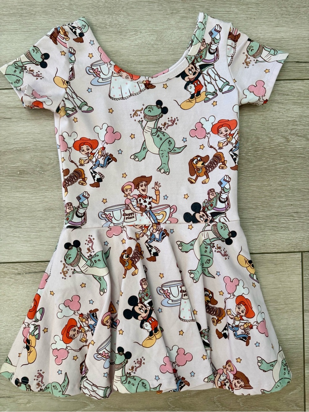 WILD RICH KIDS Girls Pink TOY STORY Disney Character Print Twirl Dress